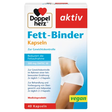 Abbildung der Produktverpackung Doppelherz aktiv Fett-Binder Kapseln Frontansicht